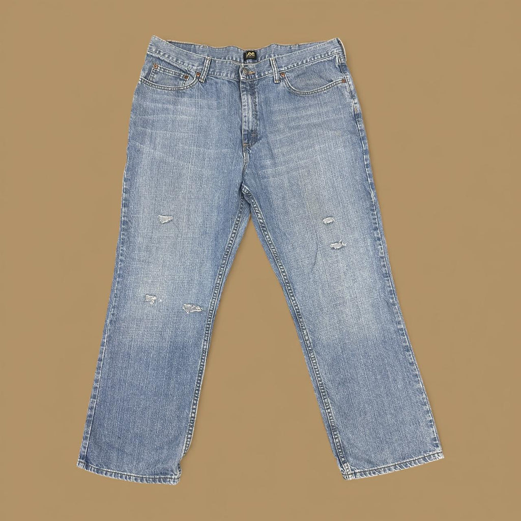 Vintage Lee Distressed Relaxed Fit Jeans Mid Blue W40 L30