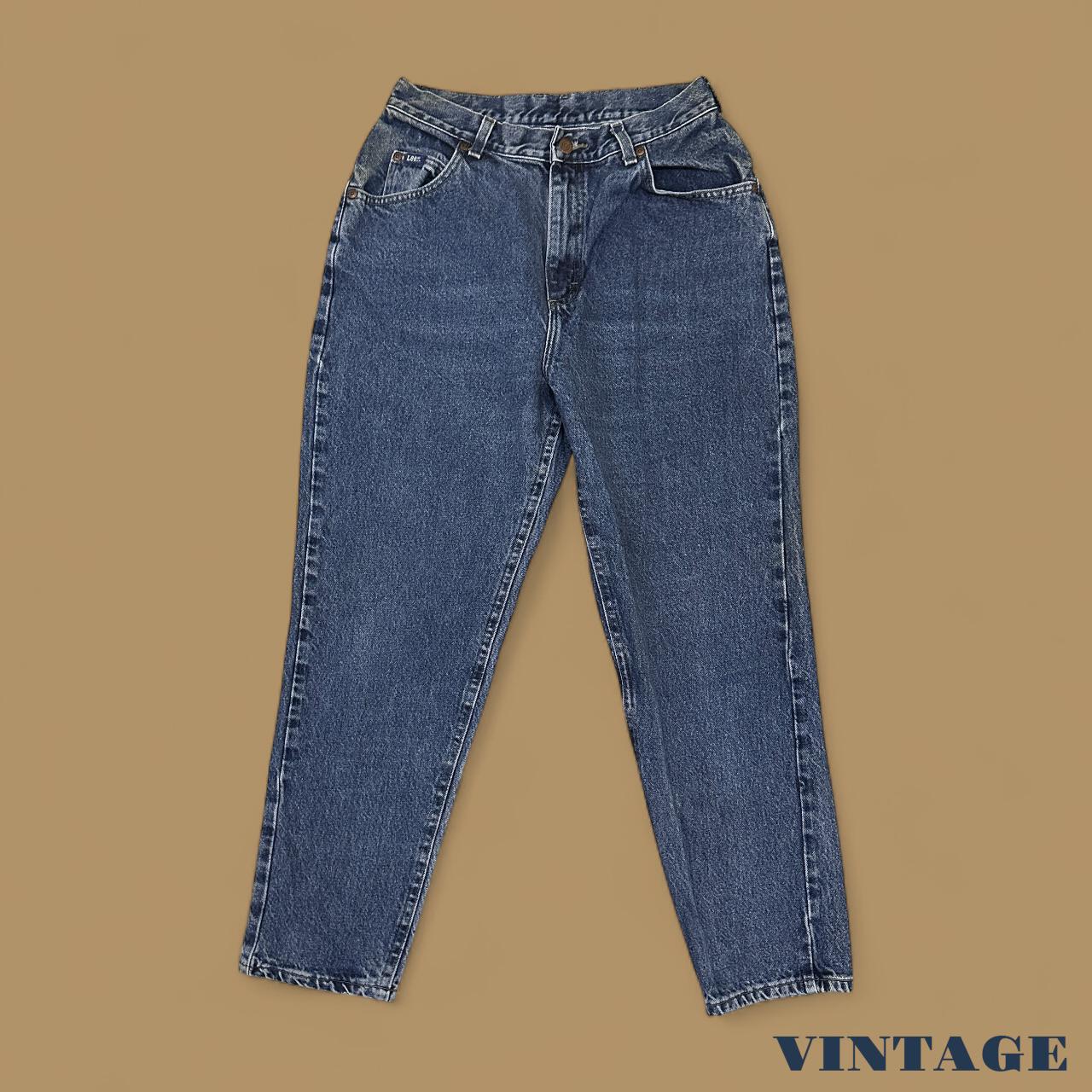 Vintage 90&#39;s Lee Tapered Leg Mom Jeans Dark Blue W30 L29