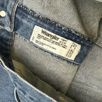 Vintage Wrangler USA Raw Hem Cropped Jeans Mid Blue W38 L23