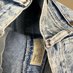 Vintage Wrangler USA Made Straight Leg Raw Hem Boyfriend Jeans Acid Wash Blue W26 L30
