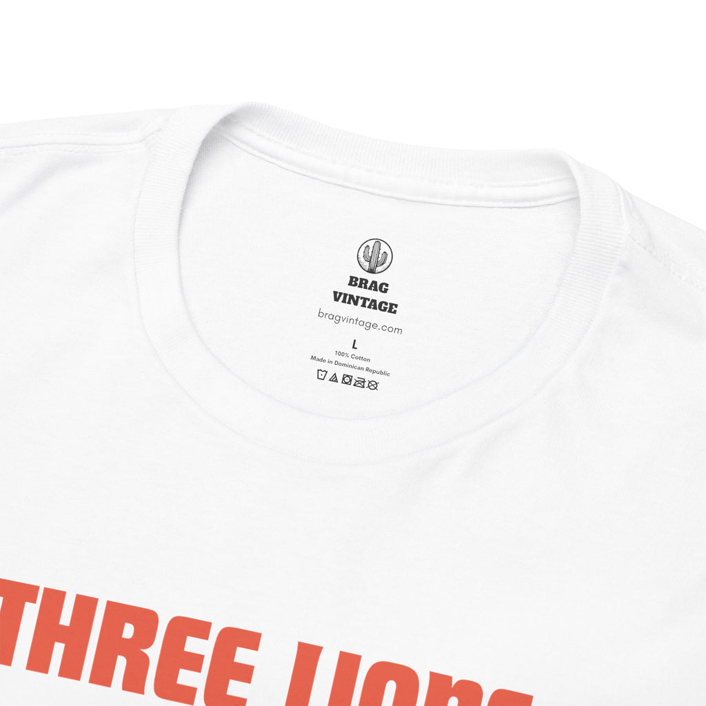 Brag Vintage Three Lions Unisex Football T-Shirt