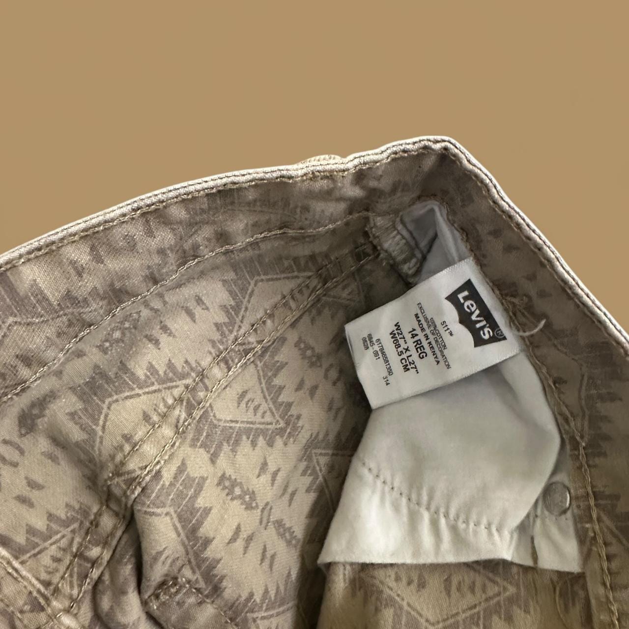 Vintage Levi's 511 Slim Straight Leg Boyfriend Jeans Beige W27 L27