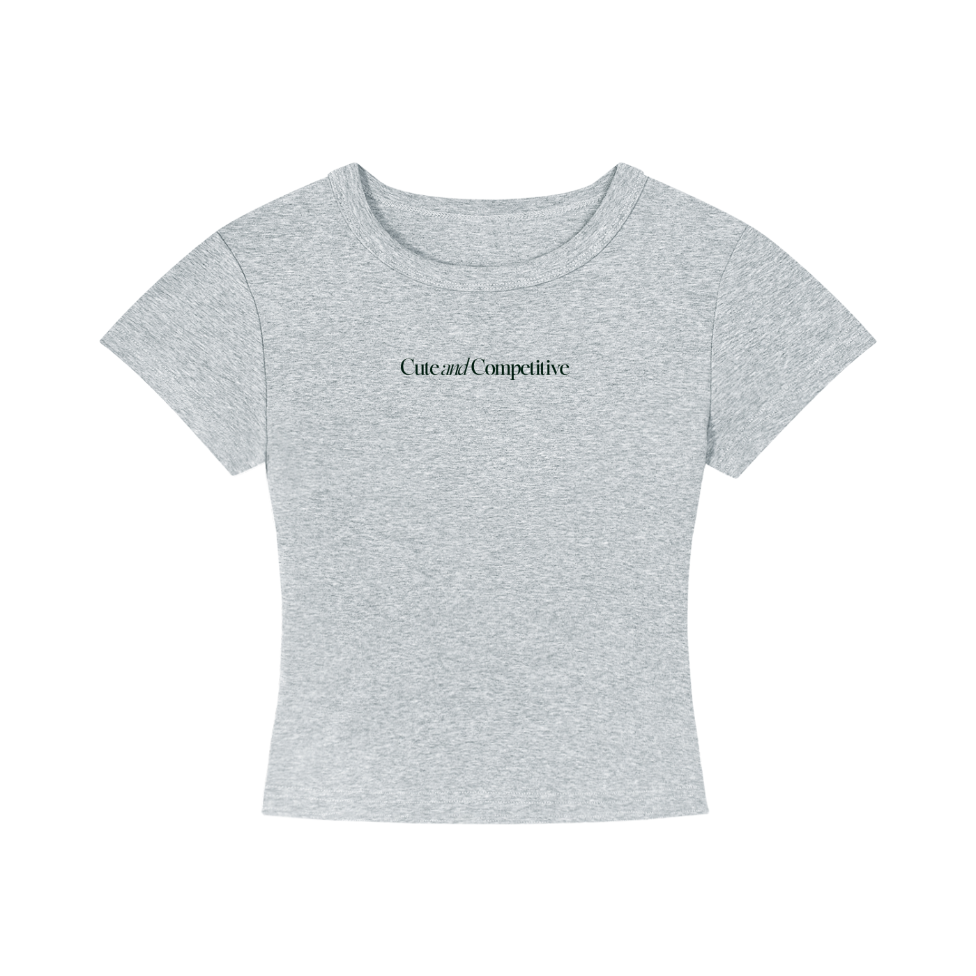 Cute and Competitive Cropped T-Shirt Flower Gray