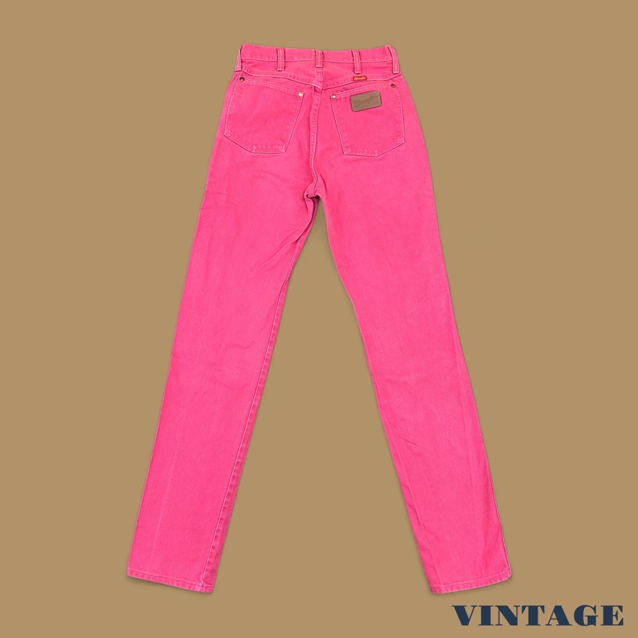 Vintage Wrangler USA Made Straight Leg Boyfriend/Mom Jeans Bright Pink W27 L36