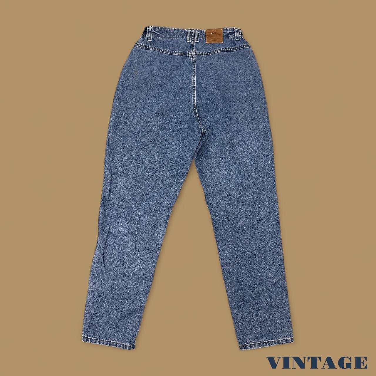 Vintage 90s Lee Elastic Baggy Tapered Leg Jeans Mid Blue W30 L32