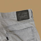 Vintage Levi&#39;s 569 Relaxed Straight Leg Cropped Jeans Light Grey W36 L22