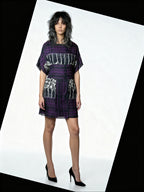Original 1990's Vintage Purple / Black Dress UK 12 - 14
