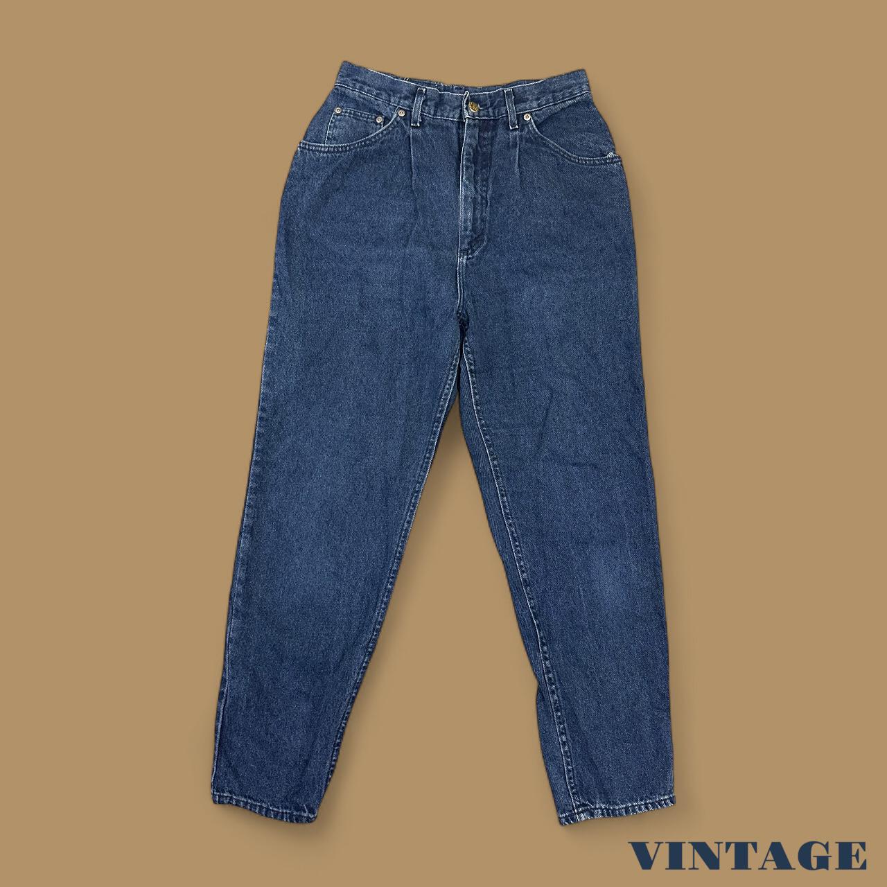 Vintage 80&#39;s Lee Tapered Leg Pleated Mom Jeans Dark Blue W29 L30