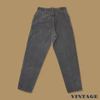 Vintage 90s Lee Elastic Waist Tapered Leg Mom Jeans Charcoal Black W30 L28
