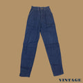 Vintage 80s Lee Tapered Leg Pinstripe Mom Jeans Dark Blue W24 L34