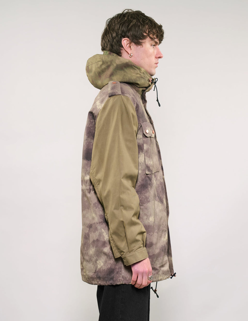 IMMORTAL Hooded Desert Parka Jacket in Khaki & Camo