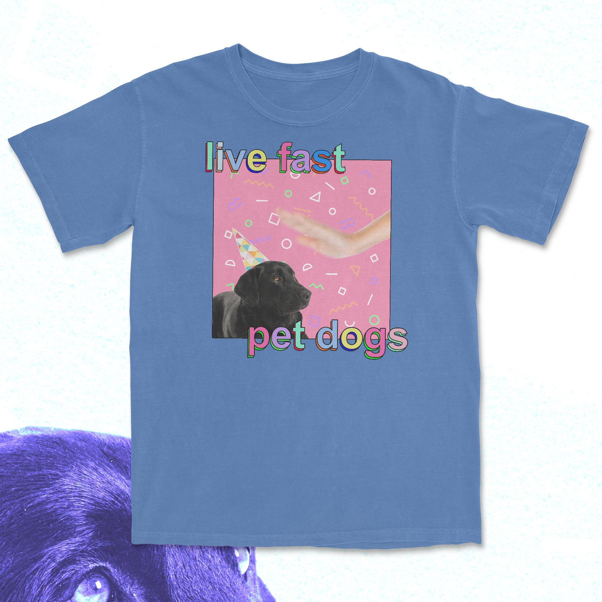 live fast pet dogs - t-shirt Flo Blue