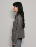 Immortal Leather Jacket in Grey