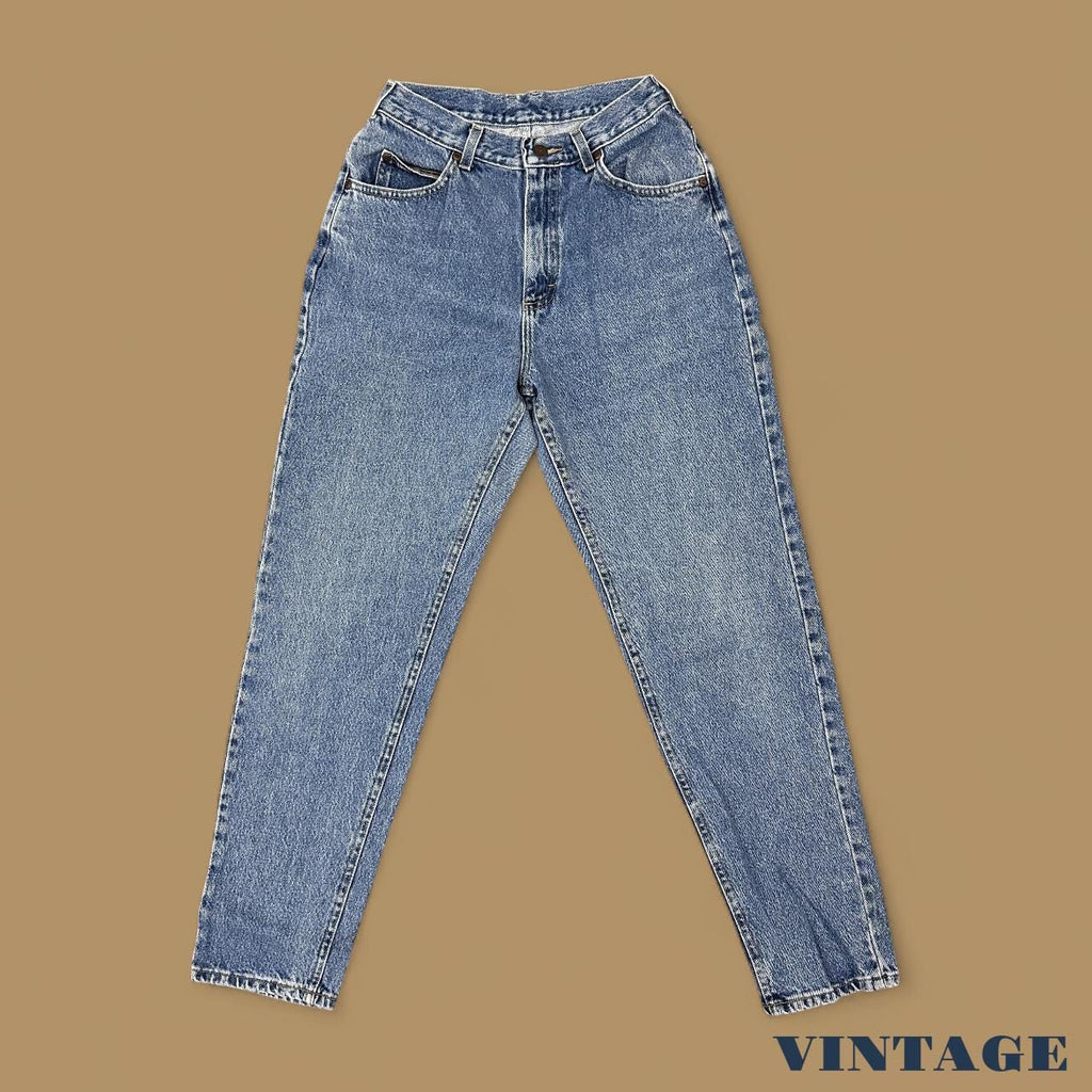 Vintage 90&#39;s Lee Tapered Leg Mom Jeans Light Blue W26 L30