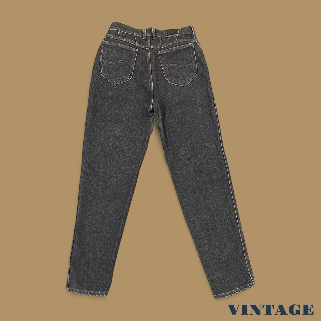 Vintage 90&#39;s Lee Tapered Leg Mom Jeans Charcoal Grey W29 L30