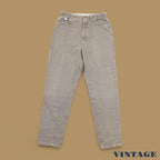Vintage 90s Lee Elastic Waist Tapered Leg Mom Jeans Beige W30 L30