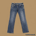 Vintage Lee Low Rise Straight Boyfriend Jeans Dark Blue W29 L27