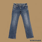 Vintage Lee Low Rise Straight Boyfriend Jeans Dark Blue W29 L27