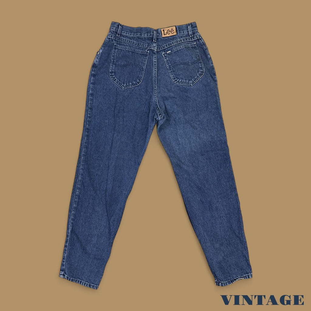 Vintage 80&#39;s Lee Tapered Leg Pleated Mom Jeans Dark Blue W29 L30