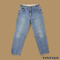 Vintage 90s Lee Elastic Waist Tapered Leg Mom Jeans Light Blue W31 L28