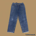 Vintage Lee Raw Hem Faded Straight Leg Jeans Dark Blue W31 L27