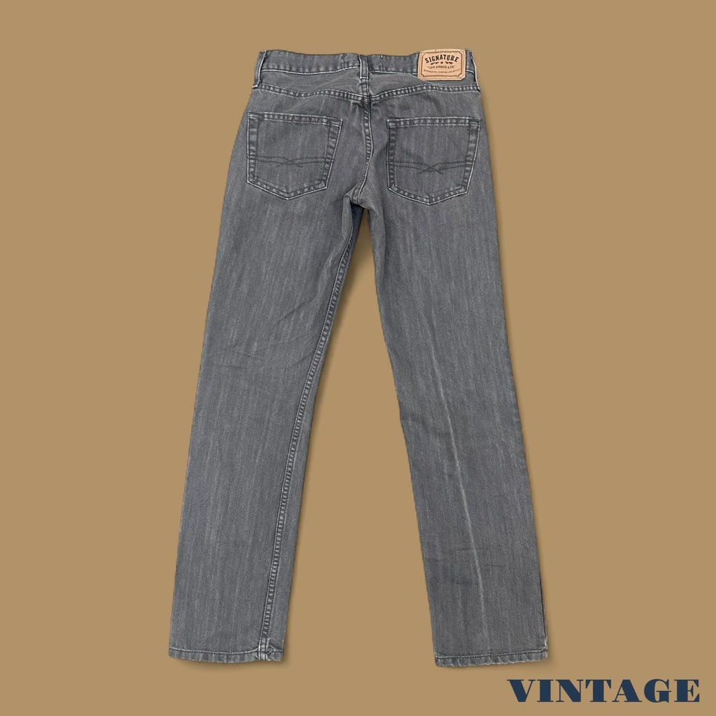 Vintage Levi&#39;s Signature Slim Fit Straight Leg Jeans Charcoal Grey W28 L30