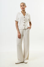 Kit Linen Mix 2 Pocket Short Sleeve Resort Shirt - Natural