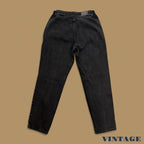 Vintage 90s Lee Elastic Waist Tapered Leg Mom Jeans Charcoal Black W33 L32
