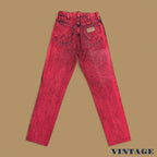 Vintage Wrangler USA Made Straight Leg Boyfriend/Mom Jeans Acid Wash Halloween Red W27 L30