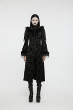 Punk Rave Morrigan Goth Gorgeous Jacquard Coat - Black