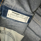 Vintage Wrangler Distressed Straight Leg Raw Hem Ankle Jeans Dark Blue W31 L25