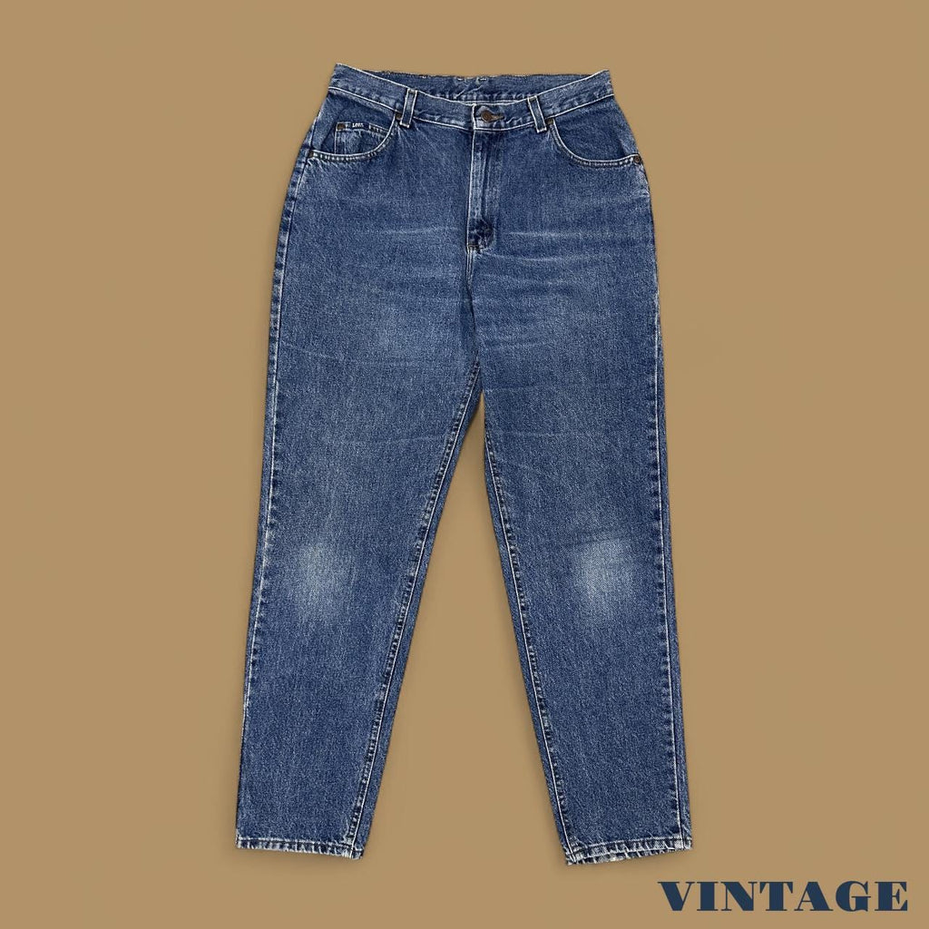 Vintage 90&#39;s Lee Tapered Leg Mom Jeans Dark Blue W32 L32