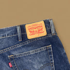 Vintage Levi&#39;s 511 Slim Straight Leg Cropped Jeans Raw Hem Dark Blue W42 L26