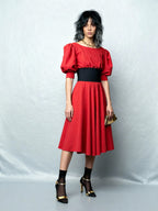 Stunning Original 1980's Vintage Zandra Rhodes Bright Red Dress UK 10 - 12