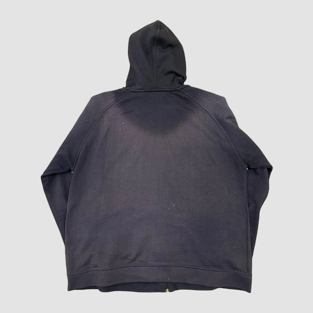 Vintage 90s Reebok Zip Up Logo Hoodie Navy Blue Large