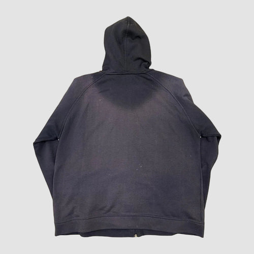 Vintage 90s Reebok Zip Up Logo Hoodie Navy Blue Large