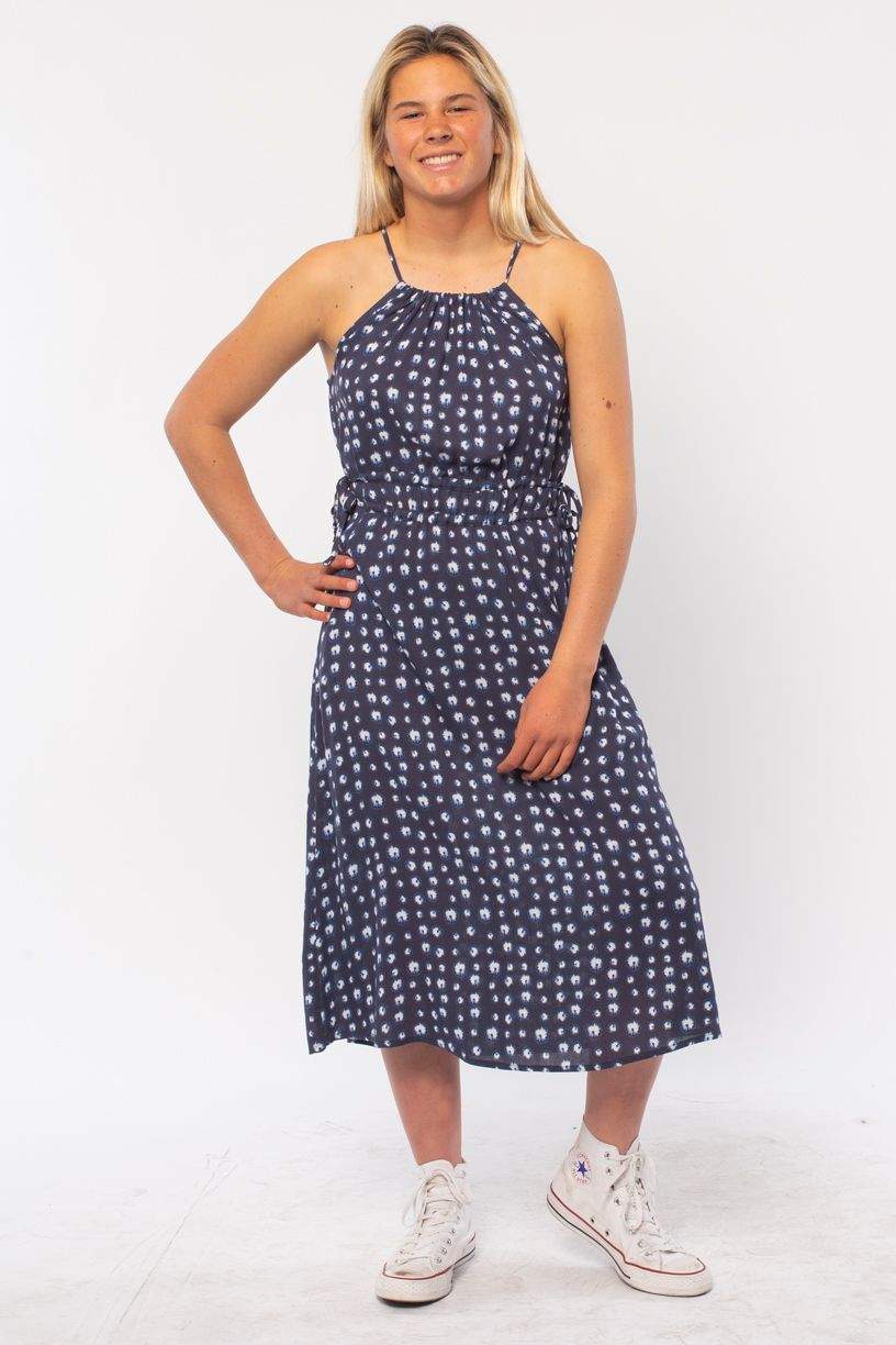 Sisstrevolution Cape Code Wvn Midi Dress Indigo