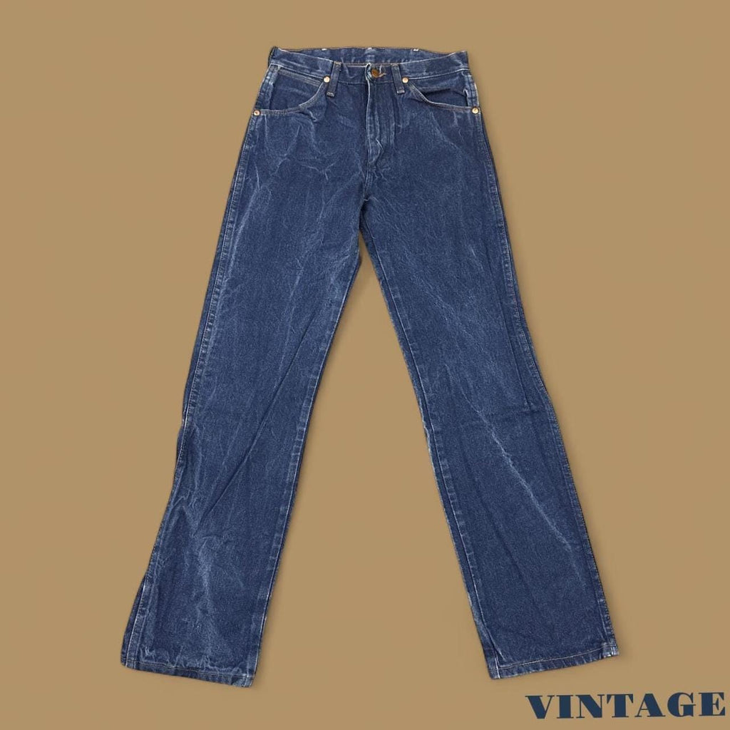 Vintage Wrangler USA Faded Straight Leg Boyfriend/Mom Jeans Dark Blue W28 L32