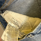 Vintage Levi&#39;s 511 Distressed Slim Straight Leg Raw Hem Cropped Jeans Mid Blue W40 L24