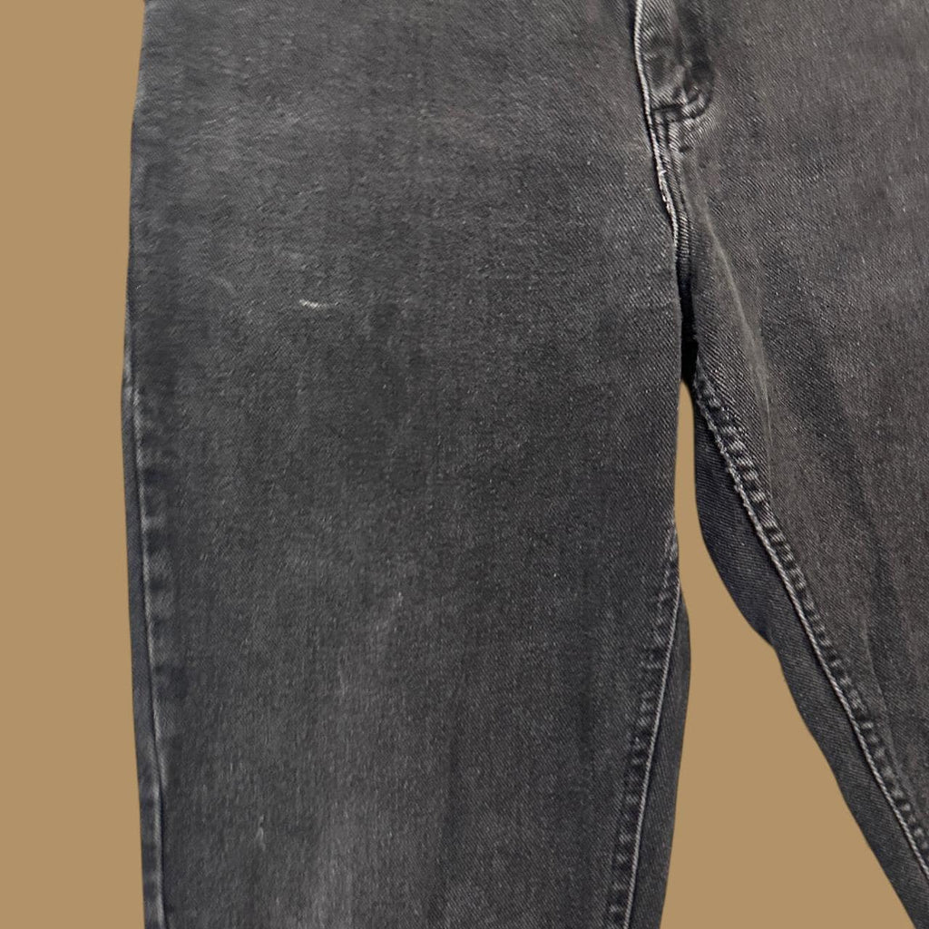 Vintage Lee Baggy Tapered Raw Hem Jeans Charcoal Black W29 L28
