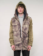 IMMORTAL Hooded Desert Parka Jacket in Khaki & Camo