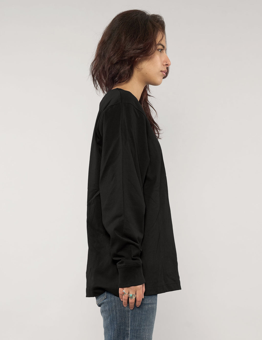 ST Aladdin Sane Long Sleeve Logo Tee in Black
