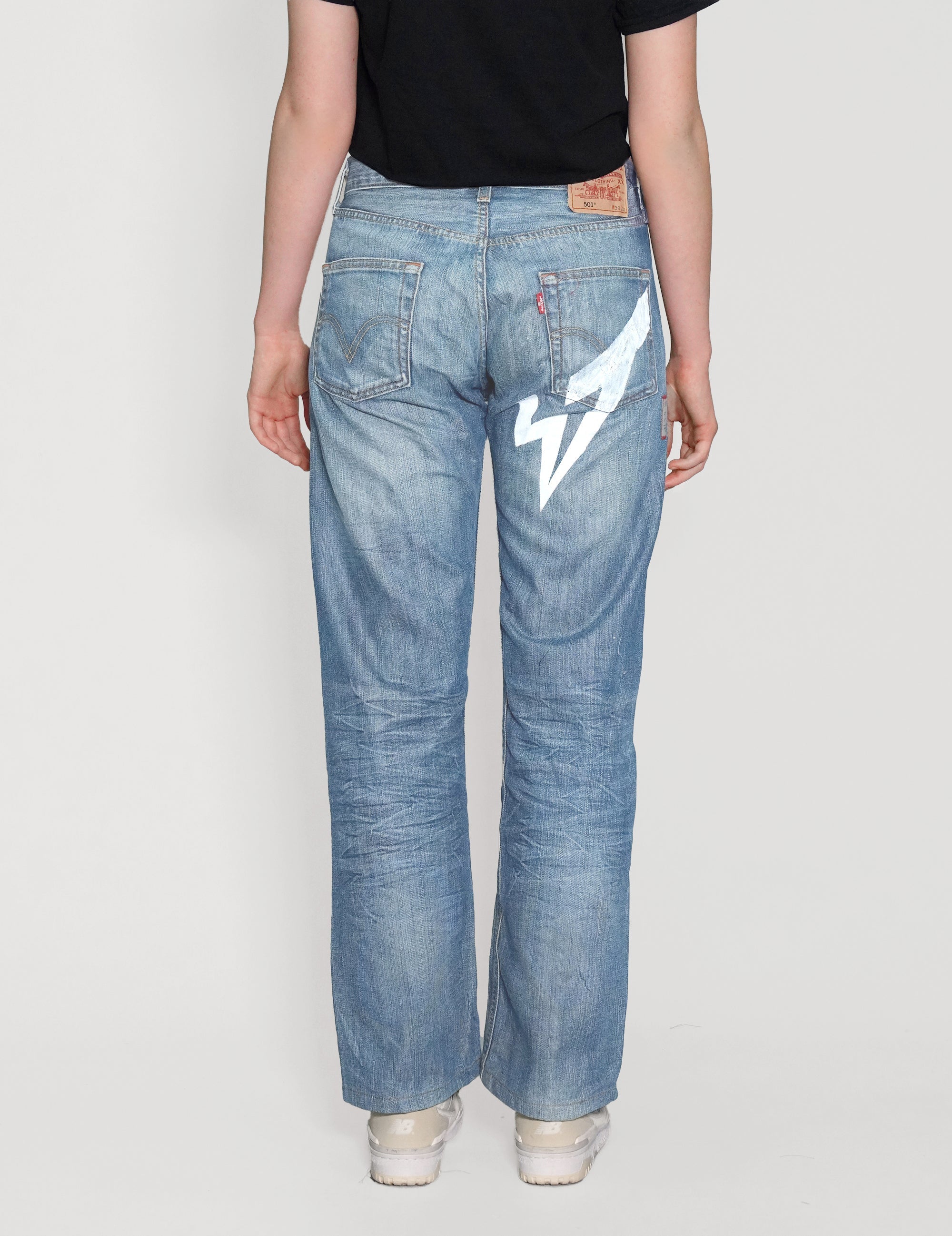 'Love Will Tear Us Apart' Jeans in Light Blue