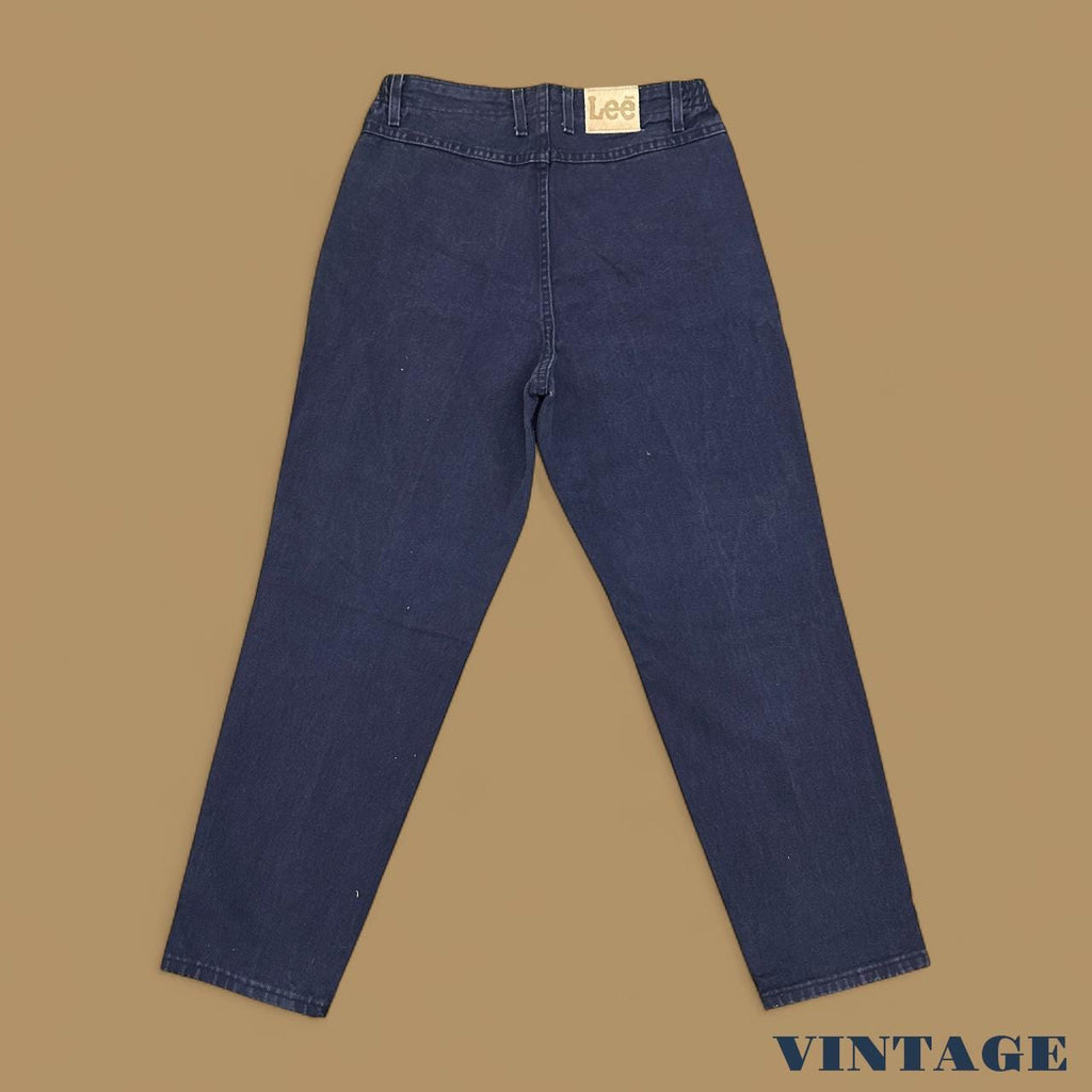 Vintage 90s Lee Elastic Baggy Tapered Leg Mom Jeans Navy W31 L28