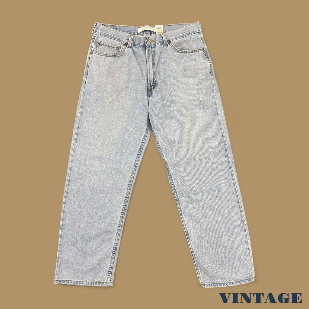 Vintage Levi&#39;s 550 Relaxed Straight Leg Jeans Light Blue W36 L30