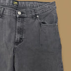 Vintage Lee Straight Leg Boyfriend Jeans Charcoal Black W34 L28