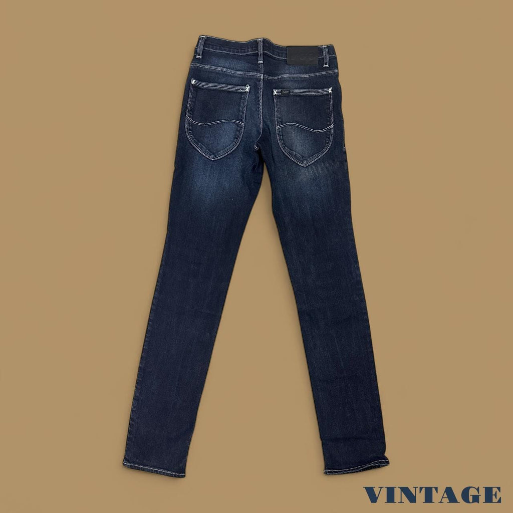 Vintage Lee Low Bruce Slim Straight Leg Jeans Dark Blue W28 L33