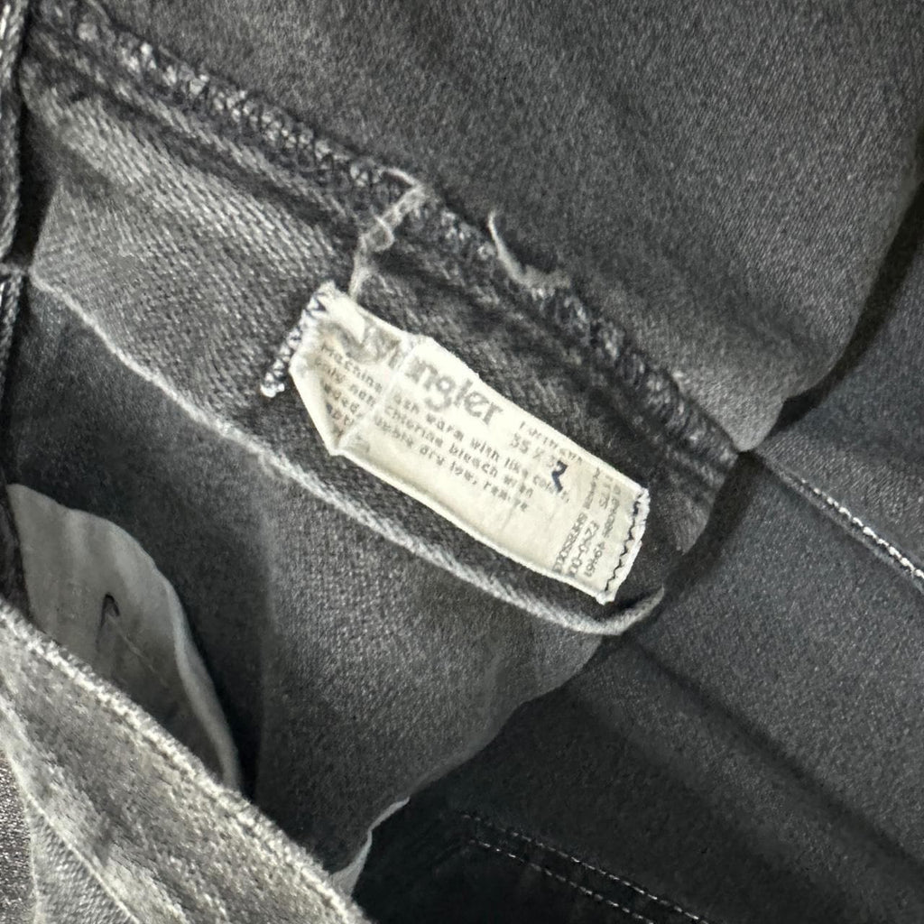 Vintage Wrangler USA Made Raw Hem Straight Leg Ankle Jeans Charcoal Black W35 L29