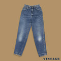 Vintage 90s Lee Tapered Leg Mom Jeans Pleated Mid Blue W26 L30