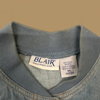 Vintage Blair Denim Bomber Jacket Light Blue Small
